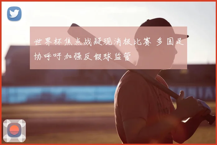 世界杯焦点战疑现消极比赛 多国足协呼吁加强反假球监管